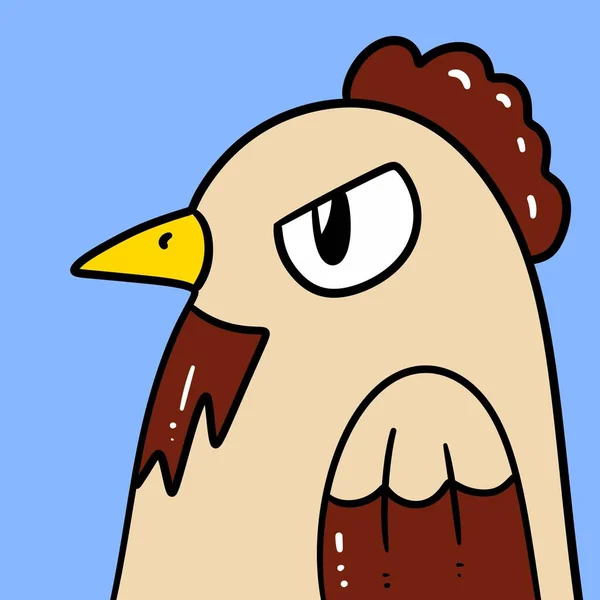 Chicken Cartoon Blue Background — Stock Photo, Image