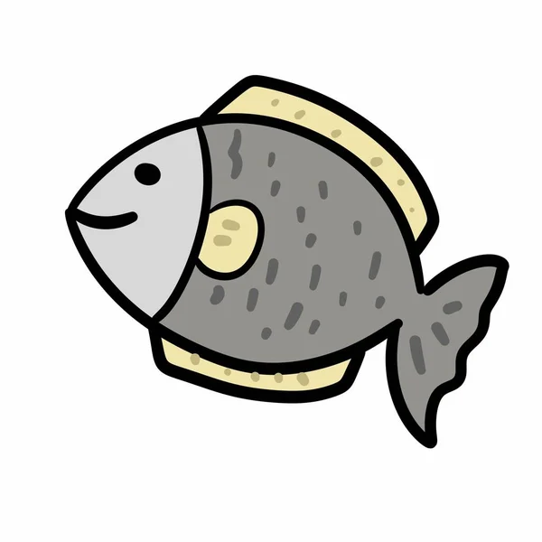 白を背景にした魚の漫画 — ストック写真