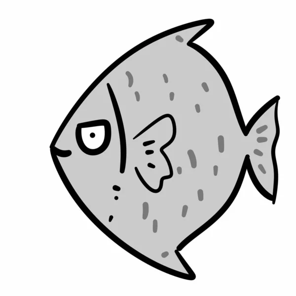Pesce Cartone Animato Sfondo Bianco — Foto Stock