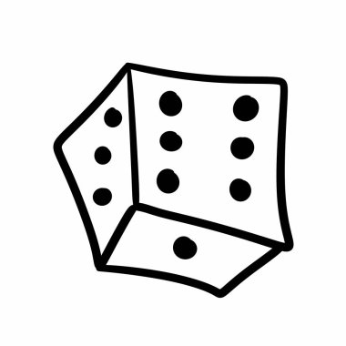 beyaz arkaplanda zar karikatürü