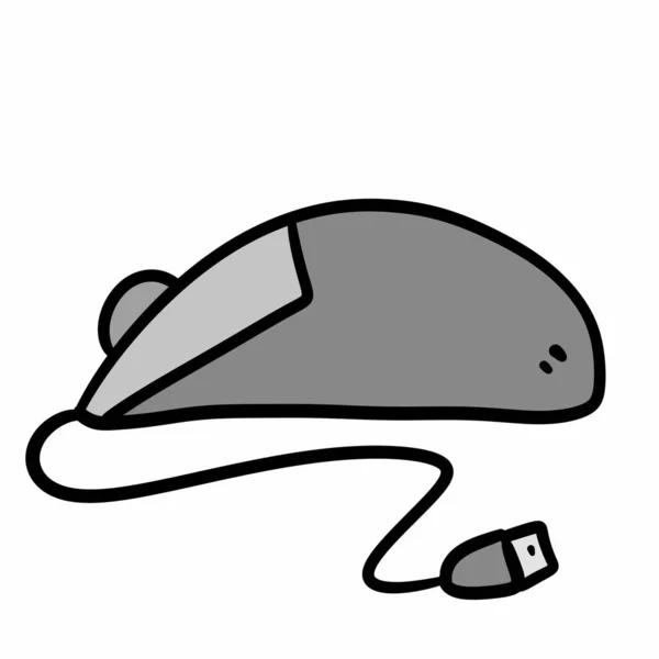 Εικονογράφηση Ενός Ποντικιού Υπολογιστών Λευκό Φόντο — Φωτογραφία Αρχείου