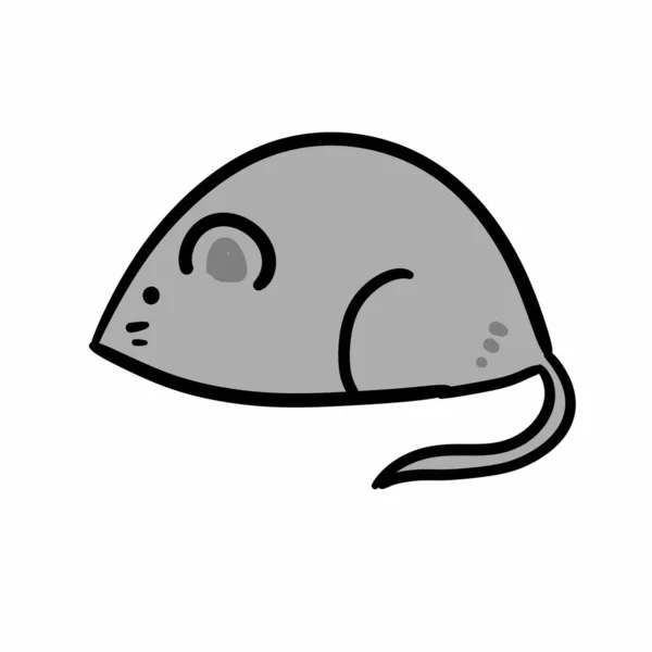 Rat Dessin Animé Sur Fond Blanc — Photo