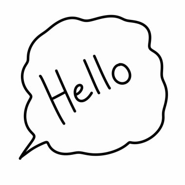 Sohbet simgesi sayfası, basit trend düz biçim çizgisi ve beyaz arkaplanda izole edilmiş katı illüstrasyon