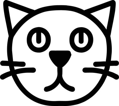 kedi simgesinin siyah ve beyazı