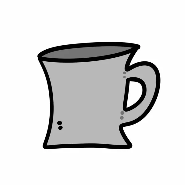Karikatur Einer Tasse Heiße Schokolade Auf Weißem Hintergrund — Stockfoto