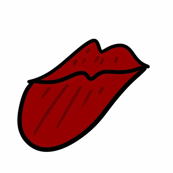 Ícone Dos Desenhos Animados Dos Lábios — Fotografia de Stock