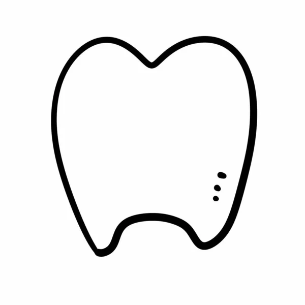 Εικονίδιο Δοντιού Οδοντιατρικό Σύμβολο Γελοιογραφία Λευκό Φόντο — Φωτογραφία Αρχείου