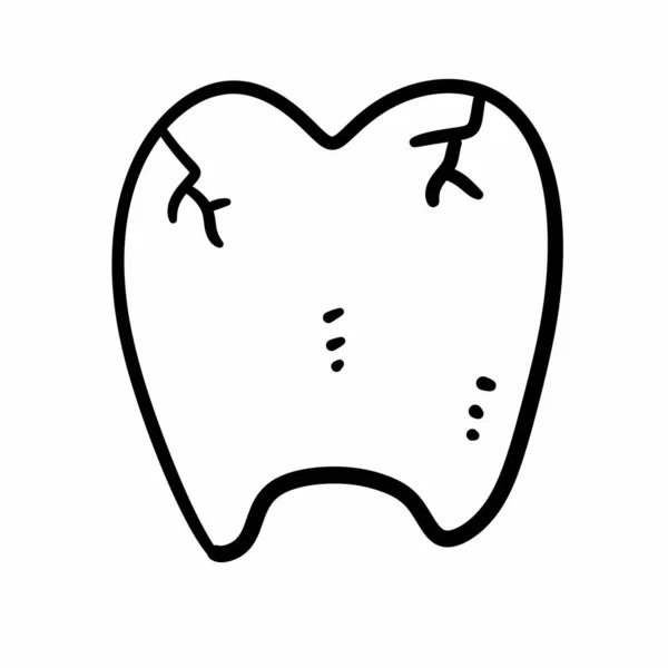 Εικονίδιο Δοντιού Οδοντιατρικό Σύμβολο Γελοιογραφία Λευκό Φόντο — Φωτογραφία Αρχείου