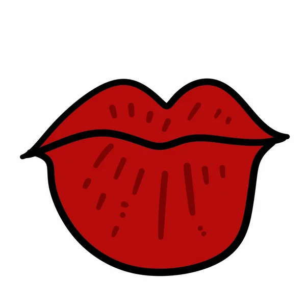 Ícone Dos Desenhos Animados Dos Lábios — Fotografia de Stock