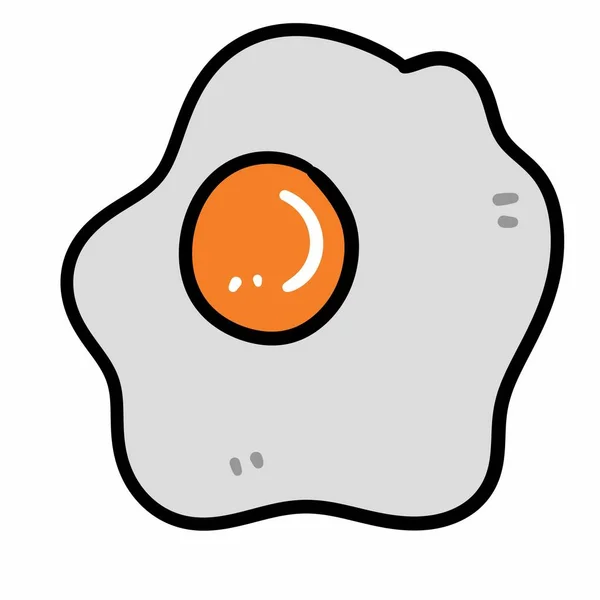 Σύμβολο Αυγό Τηγανισμένο Λευκό Φόντο — Φωτογραφία Αρχείου