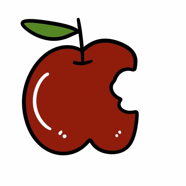 Appel Fruit Cartoon Witte Achtergrond — Stockfoto