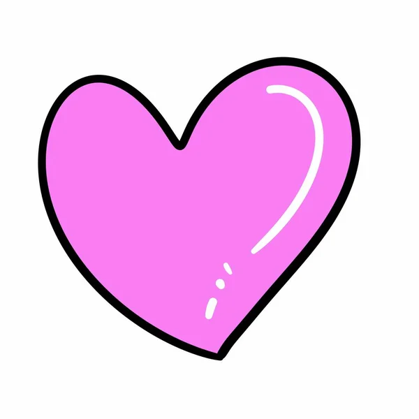Coração Rosa Símbolo Desenho Animado Ícone Valentine — Fotografia de Stock