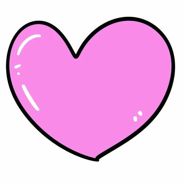 Simbolo Del Cuore Rosa Icona Del Cartone Animato San Valentino — Foto Stock