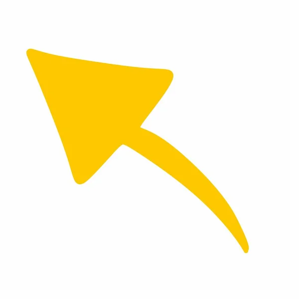Ícone Seta Amarela Fundo Branco — Fotografia de Stock