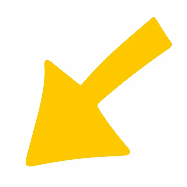 Icono Flecha Amarilla Sobre Fondo Blanco —  Fotos de Stock
