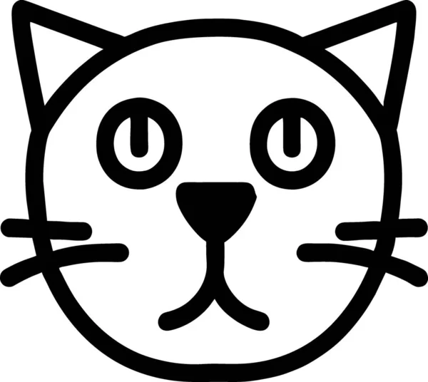 黑白相间的猫图标 — 图库照片