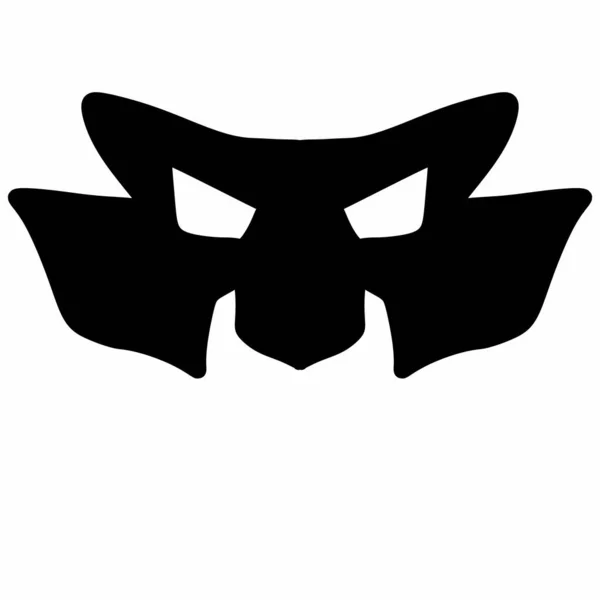 Preto Máscara Desenhos Animados Fundo Branco — Fotografia de Stock