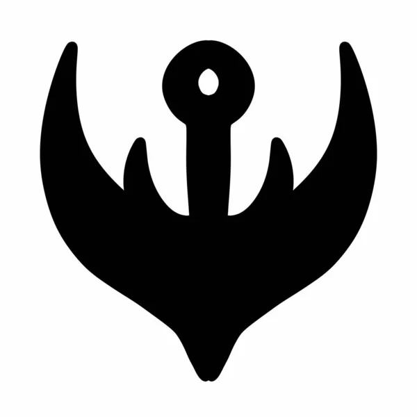 Иконка Якоря Белом Фоне — стоковое фото