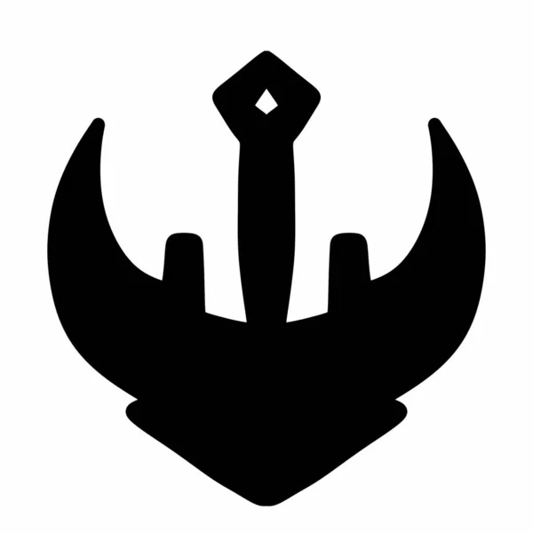 Иконка Якоря Белом Фоне — стоковое фото