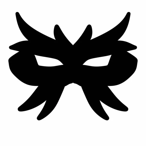 Preto Máscara Desenhos Animados Fundo Branco — Fotografia de Stock