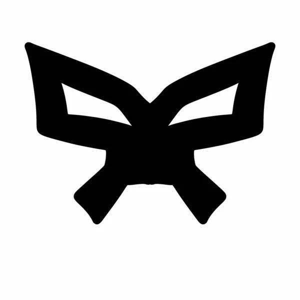 Black Mask Cartoon White Background — Stock Photo, Image