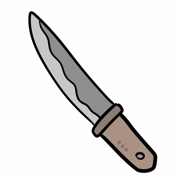 Holzgriff Messer Cartoon Illustration Isoliert Auf Weißem Hintergrund — Stockfoto