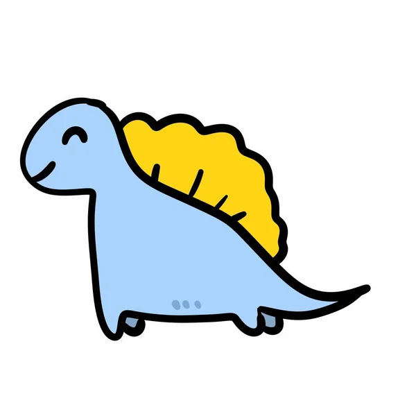 Söt Handritad Doodle Tecknad Dinosaurie — Stockfoto