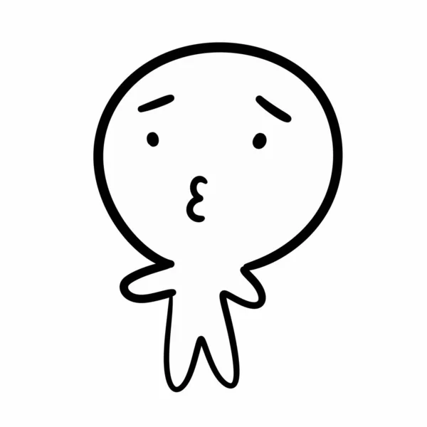 Branco Bonito Desenho Animado Personagem Kawaii — Fotografia de Stock