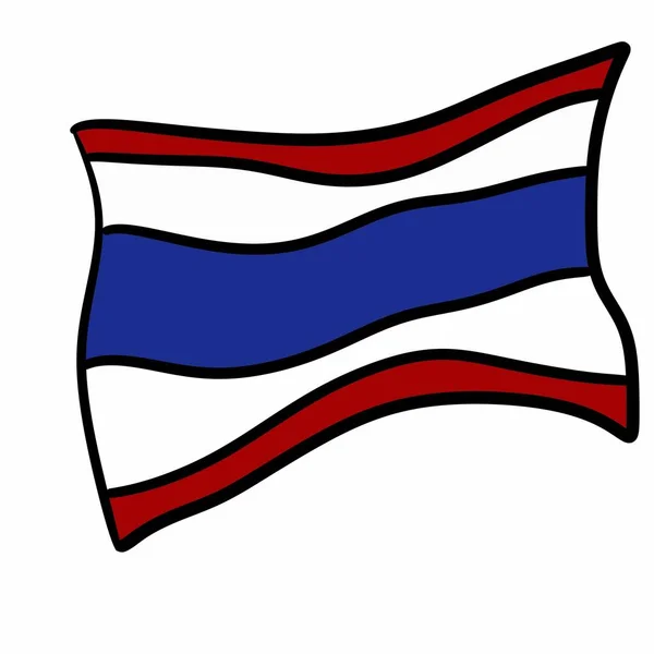 Thajská Vlajka Státní Vlajka Thajska Izolovaná Ikona — Stock fotografie