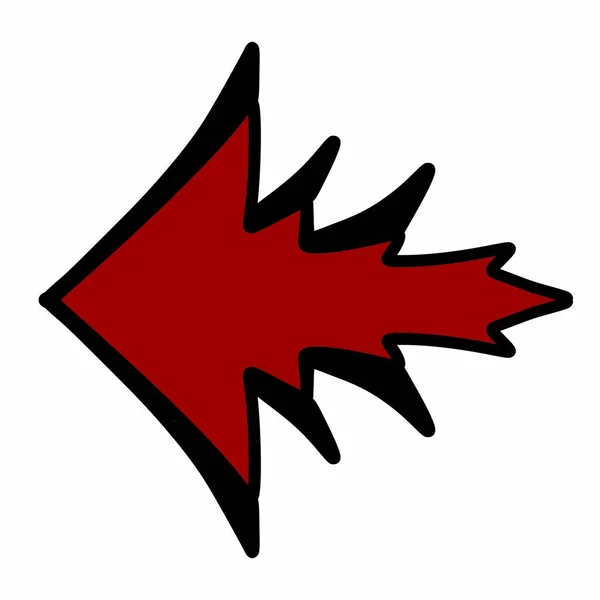 Ikona Šipky Styl Plochý Ikonický Symbol Zaoblenými Úhly Intenzivní Červená — Stock fotografie