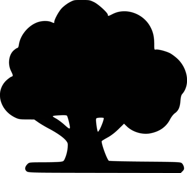 Svart Silhuett Ett Träd — Stockfoto