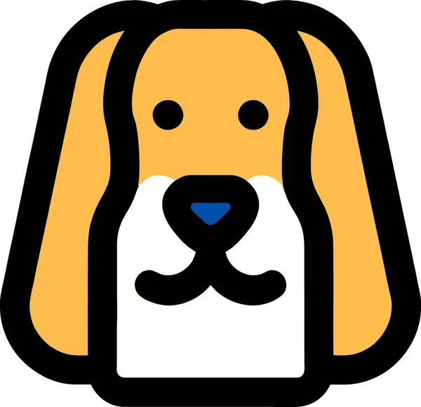 Hund Ikone Umriss Symbol Farbe Flach Isoliert — Stockfoto