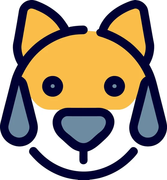 Icono Del Perro Mascota Esquema Icono Color Plano Aislado — Foto de Stock