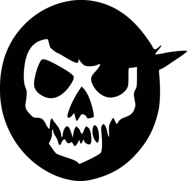 Death Halloween Lebka Karikatura Ikona Pevném Stylu — Stock fotografie