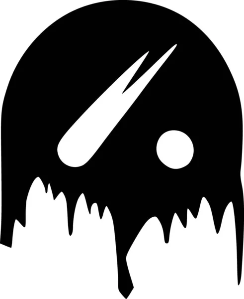 Ölüm Cadılar Bayramı Kafatası Karikatür Simgesi Katı Stil — Stok fotoğraf