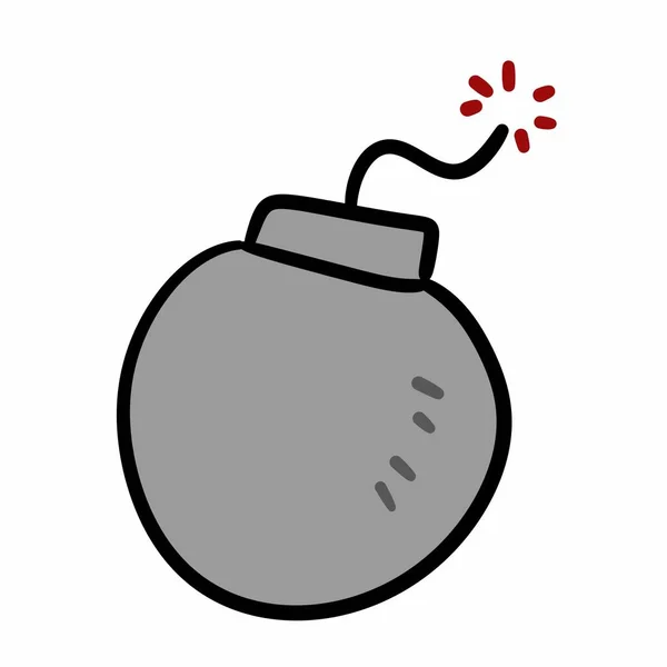 Bomb Doodle Drawing Style Cartoon Icon Design — Stock Photo, Image