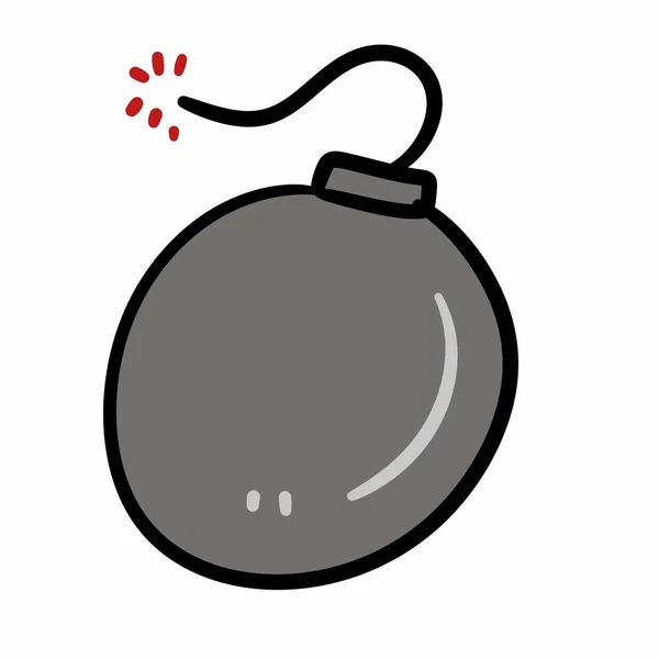 Bomb Doodle Drawing Style Cartoon Icon Design — Stock Photo, Image