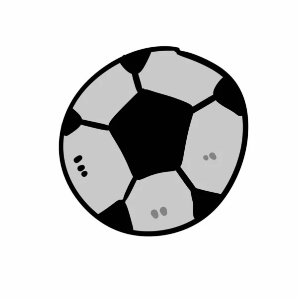 Ποδόσφαιρο Μπάλα Κινουμένων Σχεδίων Απομονωμένο Εικονίδιο — Φωτογραφία Αρχείου