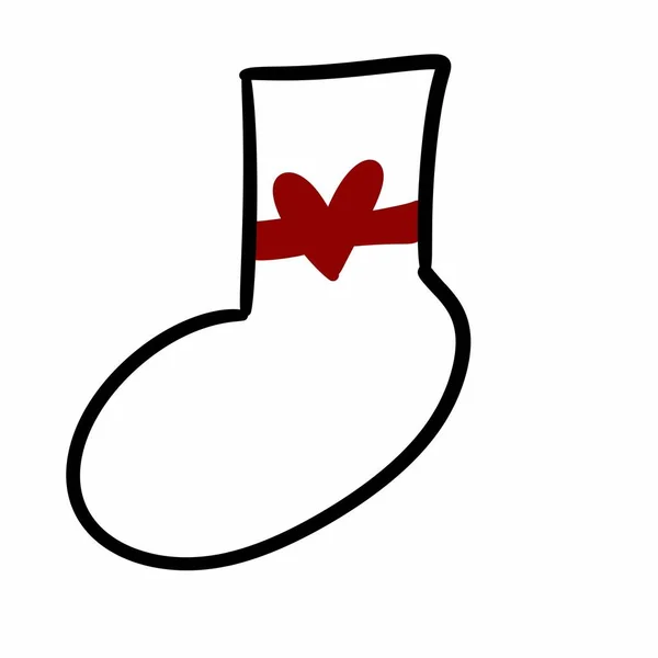 圣诞袜卡通孤立的图标 — 图库照片
