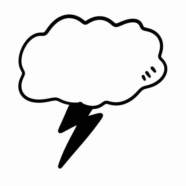 带有闪电符号的卡通风暴云 — 图库照片