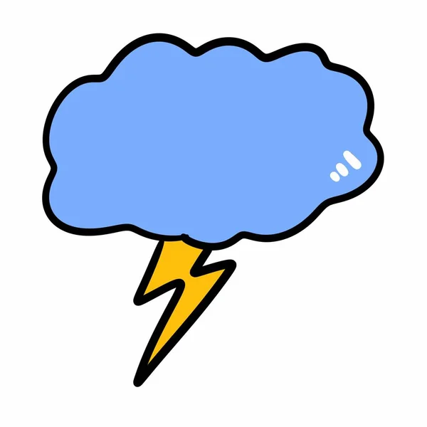Şimşek Sembollü Karikatür Fırtına Bulutu — Stok fotoğraf