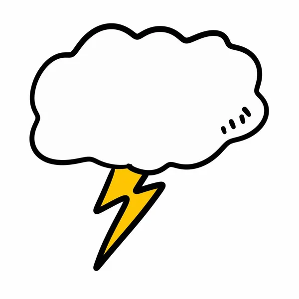 带有闪电符号的卡通风暴云 — 图库照片