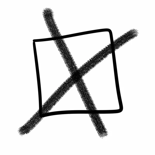 Schwarz Weiße Mark Kreuz Kreis Symbol Isoliert Auf Weißem Hintergrund — Stockfoto