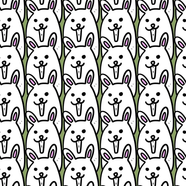 Beyaz Arka Planda Sevimli Çizgi Film Tavşanları — Stok fotoğraf