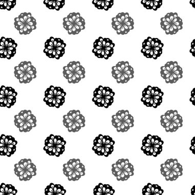 Çemberler şeklinde yuvarlak şekilli soyut siyah ve beyaz desenli