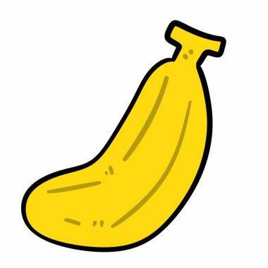 beyaz arkaplana karalama muz çizimi