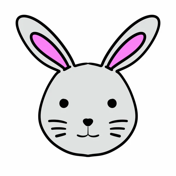 Coniglio Testa Cartone Animato Sfondo Bianco — Foto Stock