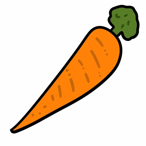 Плоский Колір Каракулі Мультяшна Морква — стокове фото
