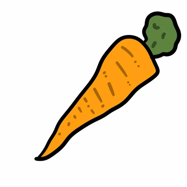 Мультяшная Морковка Белом — стоковое фото
