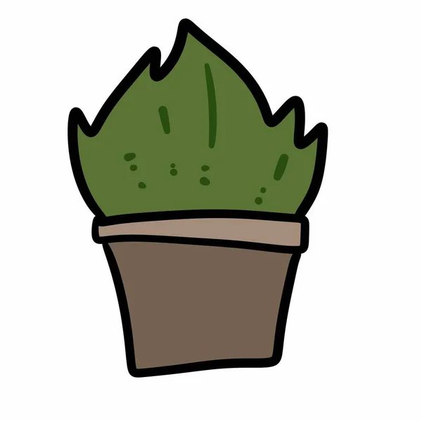 Tekenfilm Doodle Van Een Cactus Pot — Stockfoto